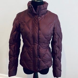 Eddie Bauer goose down puffer jacket plum XS